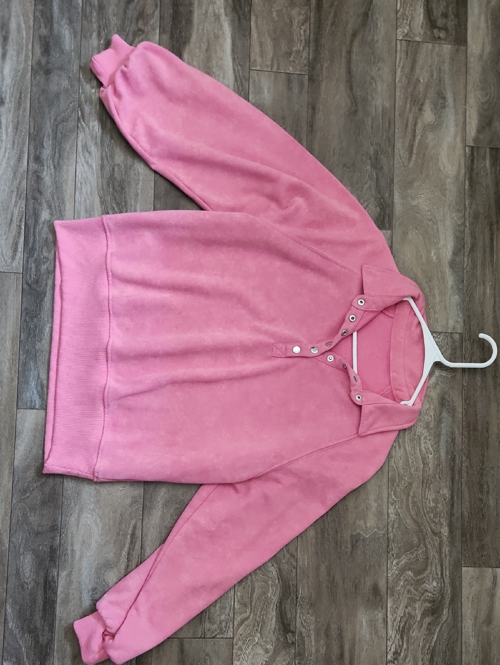 Source Unknown Pink Pullover Sweater with Snap Collar